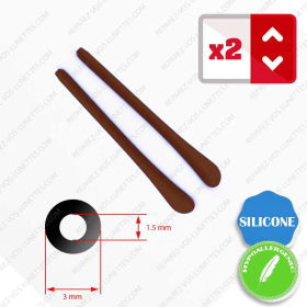 2 Embouts en silicone marron pour branches de lunettes – Antiglisse & anallergique